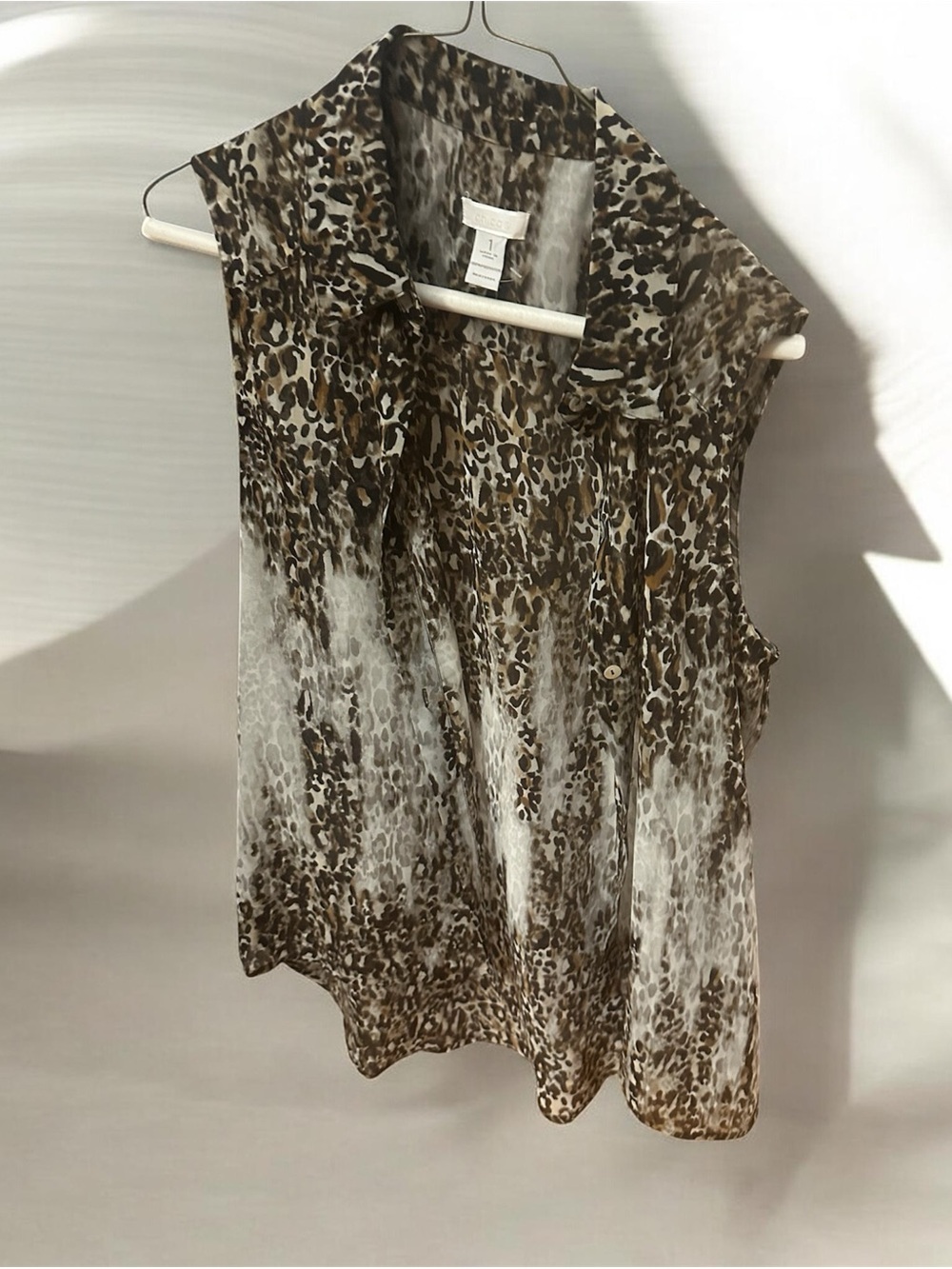 Chico's Brown and Black Leopard Print Sleeveless blouse